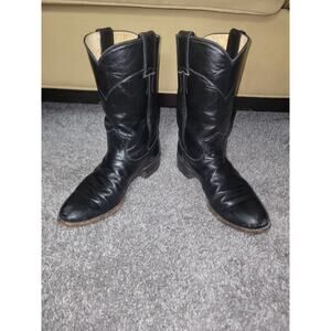 Justin Cowboy Boots Ladies Black 6.5 B Roper Dress Boots